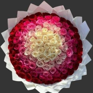 Baby pink and red Rose Bouquet