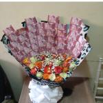 Orange Roses and Money Bouquet